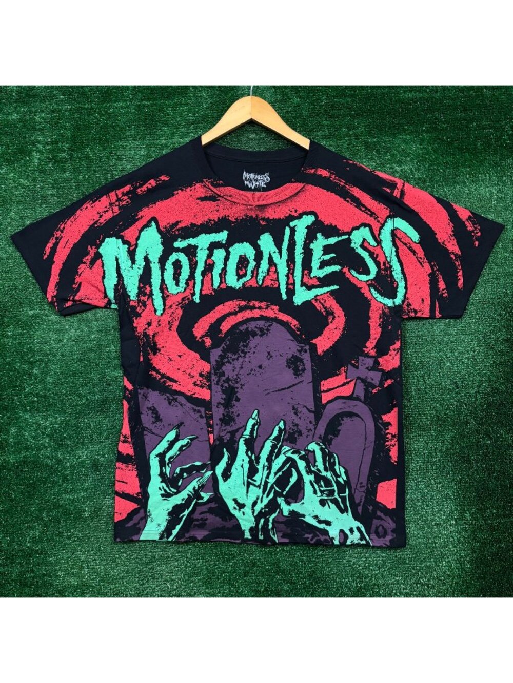 Motionless in White Graveyard Shift All Over Rock T-Shirt Size Large